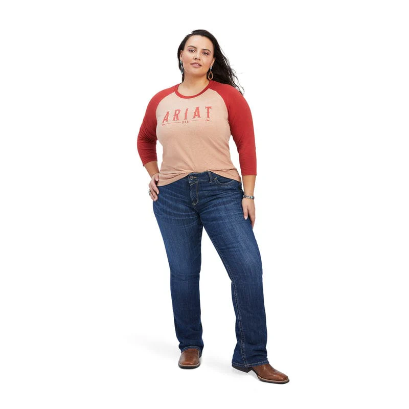 Ariat Women's REAL Arrow Palm Heather Classic Fit Long Sleeve Shirt 10041296 - Image 6