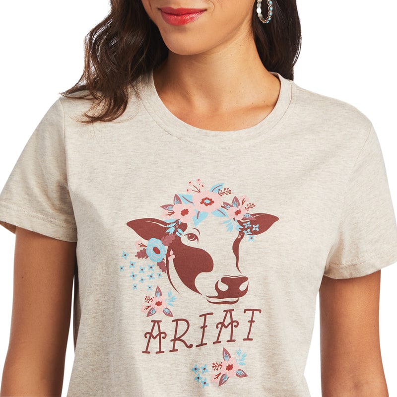 Women's REAL Moo Wheat Heather Short Sleeve Tee 10040627 - Image 3