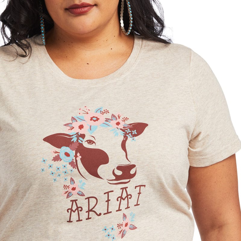 Women's REAL Moo Wheat Heather Short Sleeve Tee 10040627 - Image 4