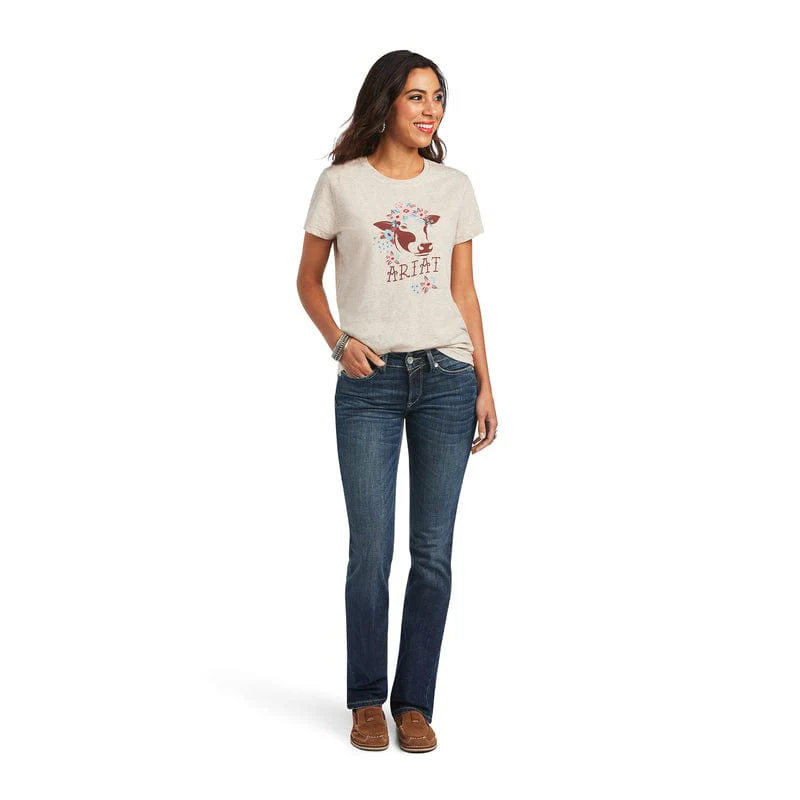 Women's REAL Moo Wheat Heather Short Sleeve Tee 10040627 - Image 7