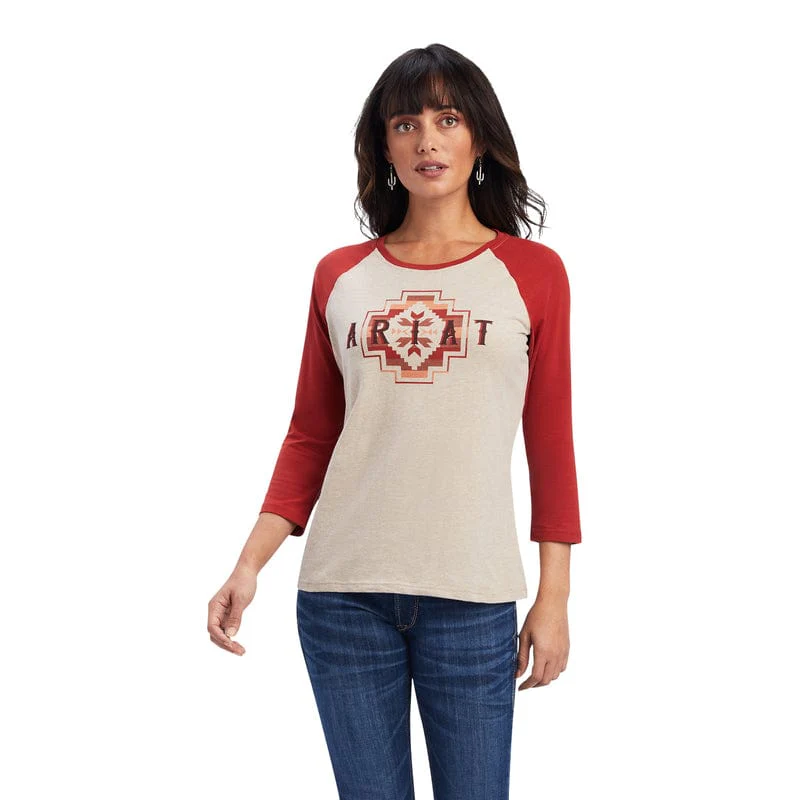 Ariat Women's REAL Rainbow Oatmeal Heather Classic Long Sleeve Shirt 10041294