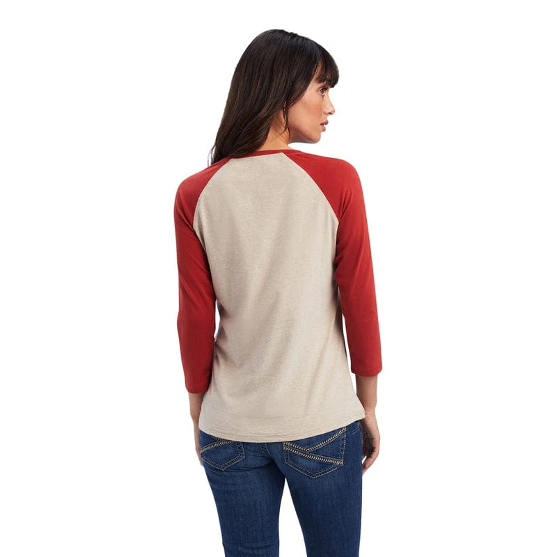 Ariat Women's REAL Rainbow Oatmeal Heather Classic Long Sleeve Shirt 10041294 - Image 3
