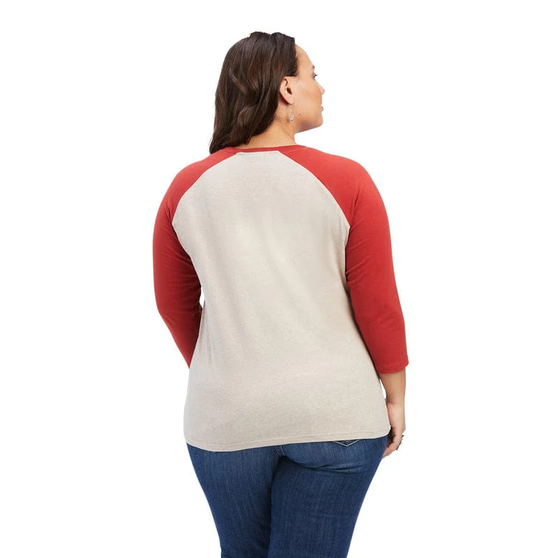 Ariat Women's REAL Rainbow Oatmeal Heather Classic Long Sleeve Shirt 10041294 - Image 4