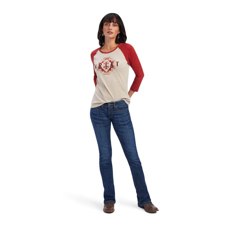Ariat Women's REAL Rainbow Oatmeal Heather Classic Long Sleeve Shirt 10041294 - Image 5
