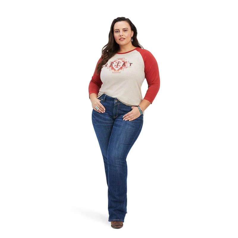 Ariat Women's REAL Rainbow Oatmeal Heather Classic Long Sleeve Shirt 10041294 - Image 6