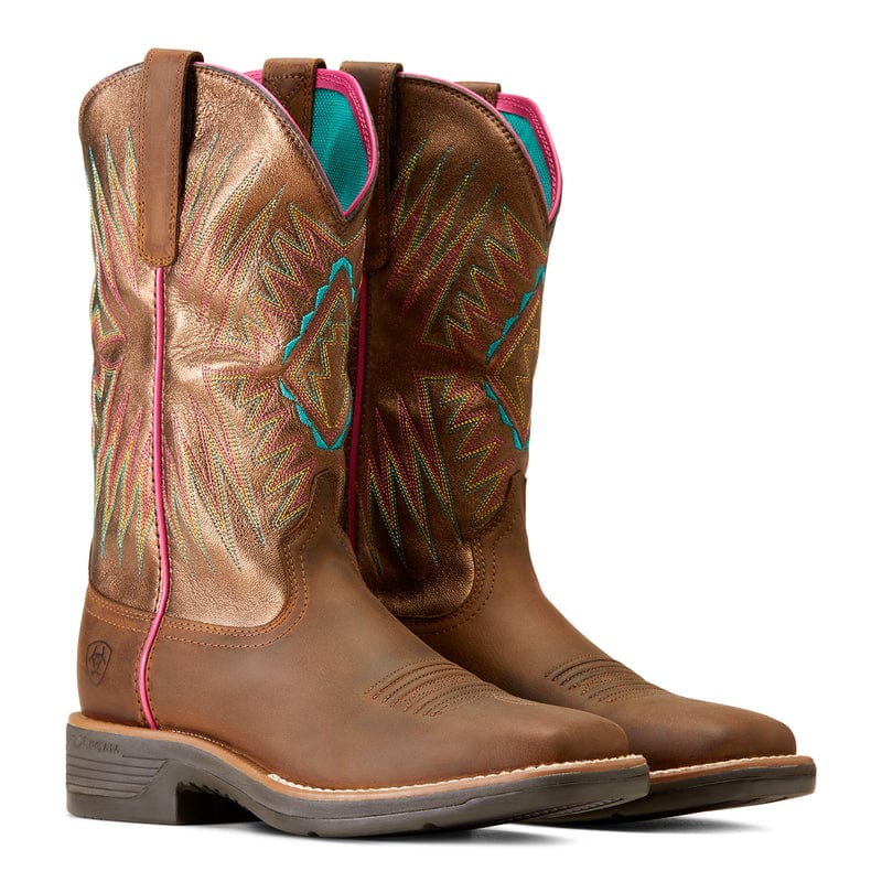 Ariat Women's Ridgeback Distressed Tan Square Toe Western Boots 10047059 - Image 7