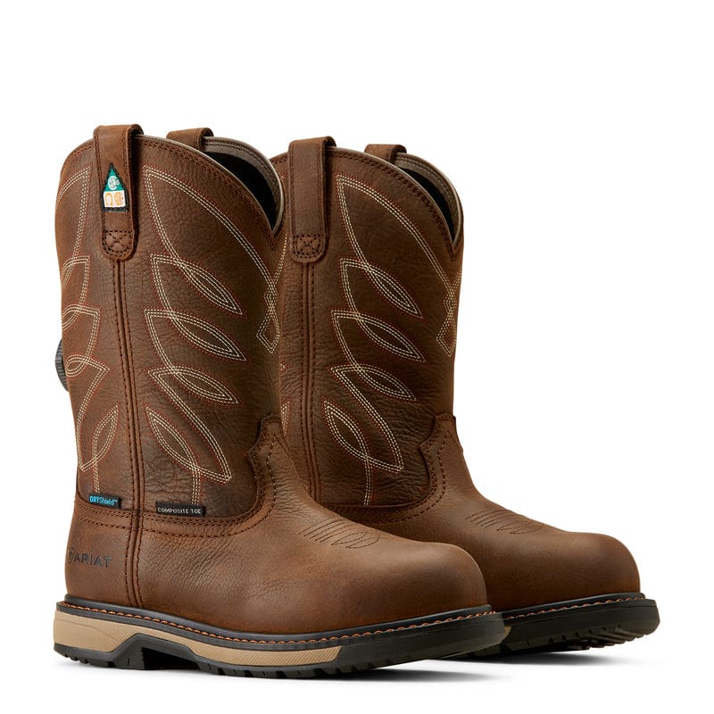 Ariat Women's Riveter Dark Brown Waterproof Composite Toe Work Boots 10050831 - Image 7