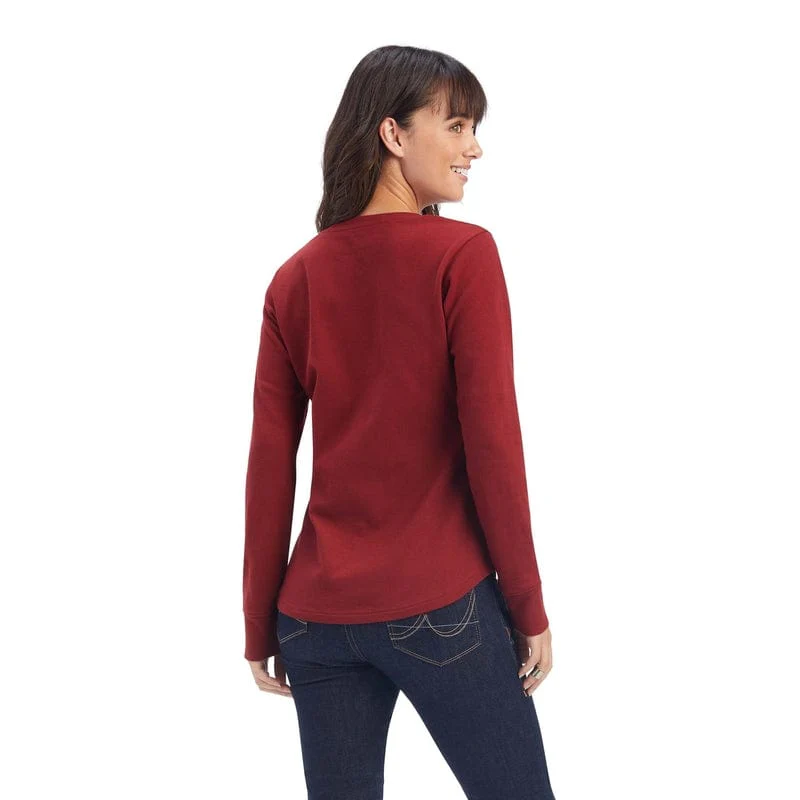 Ariat Women's Rouge Red Long Sleeve Shirt 10041340 - Image 2