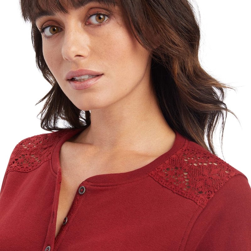 Ariat Women's Rouge Red Long Sleeve Shirt 10041340 - Image 3