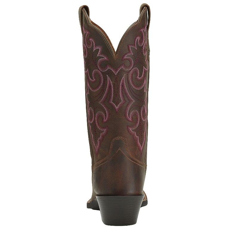 Ariat Women's Powder Brown Round Up Square Toe Western Cowgirl Boots 10014172 - Image 3