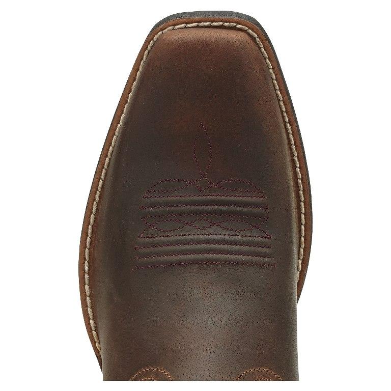 Ariat Women's Powder Brown Round Up Square Toe Western Cowgirl Boots 10014172 - Image 5