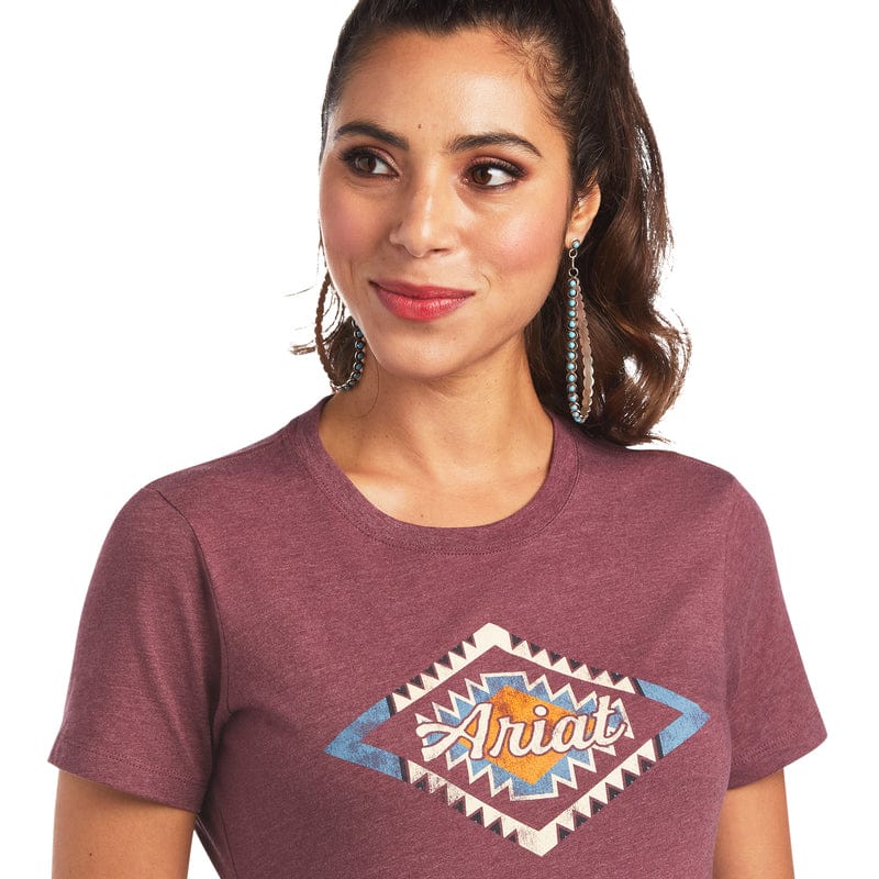 Ariat Women's Sol Burgundy Heather Short Sleeve T-Shirt 10040959 - Image 2