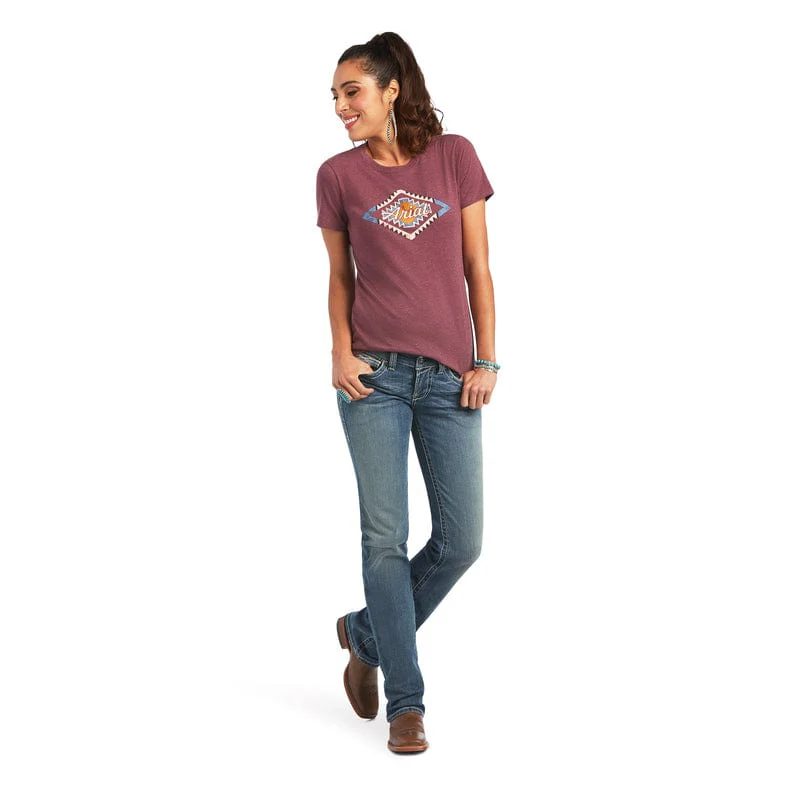 Ariat Women's Sol Burgundy Heather Short Sleeve T-Shirt 10040959 - Image 4