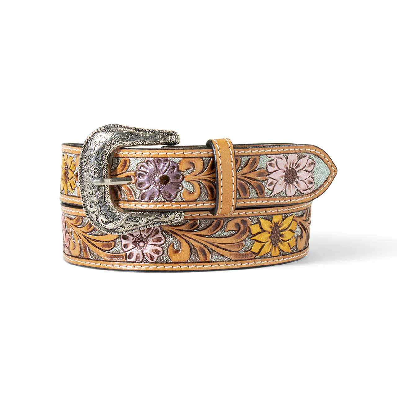 Ariat Women's Sunflower Daisy Hand Tooled Belt A1566197