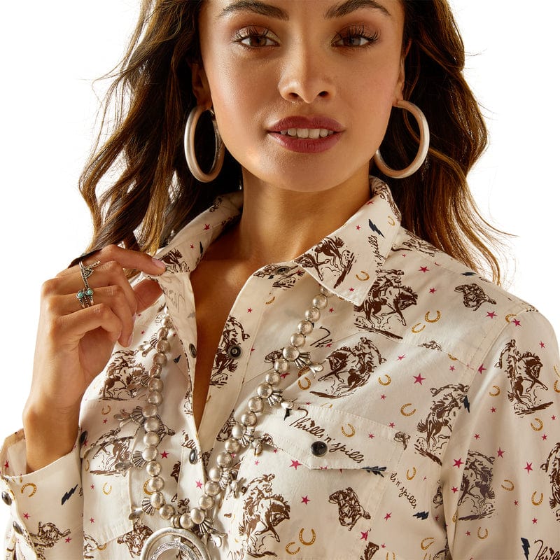 Ariat Women's Thrills N Spills Thrilling Print Long Sleeve Shirt 10051277 - Image 3