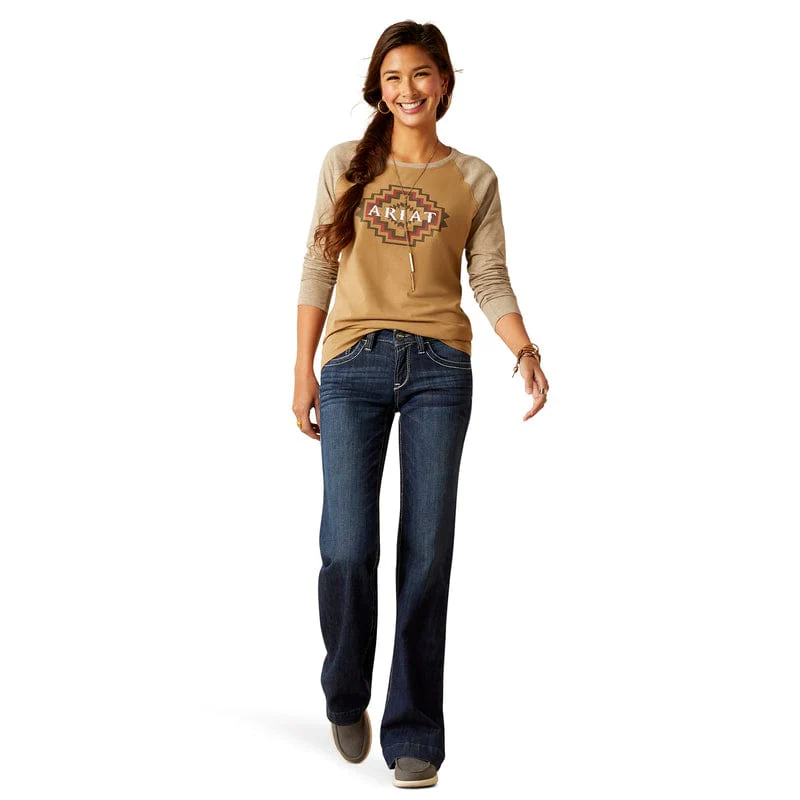 Ariat Women's Tucson Petrified Oak Baseball Tee 10046262 - Image 6