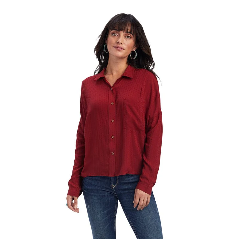 Ariat Women's Valley of Fire Sun-Dried Tomato Long Sleeve Shirt 10041663