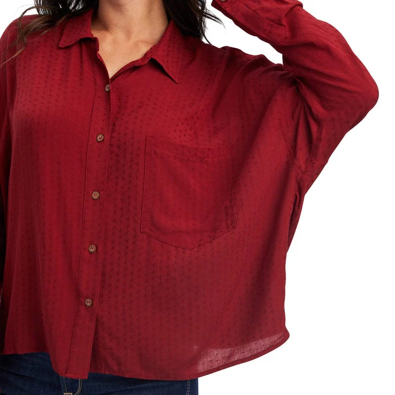 Ariat Women's Valley of Fire Sun-Dried Tomato Long Sleeve Shirt 10041663 - Image 2