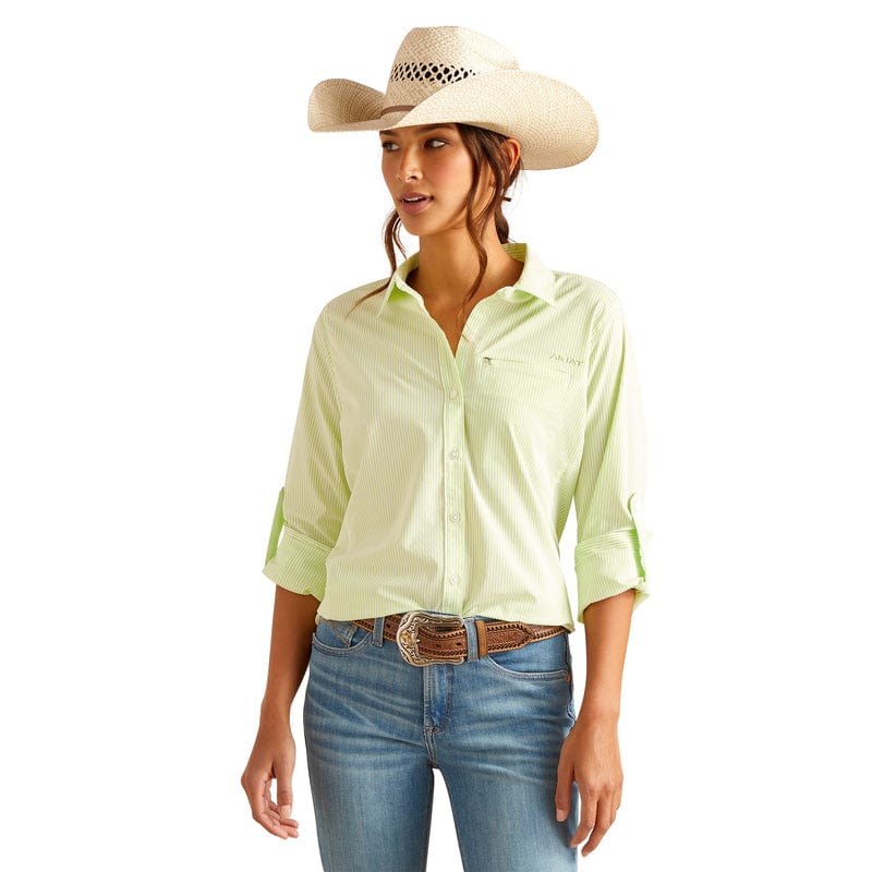 Ariat Women's VentTEK Lime Stripe Long Sleeve Button Down Stretch Shirt 10048860 - Image 2