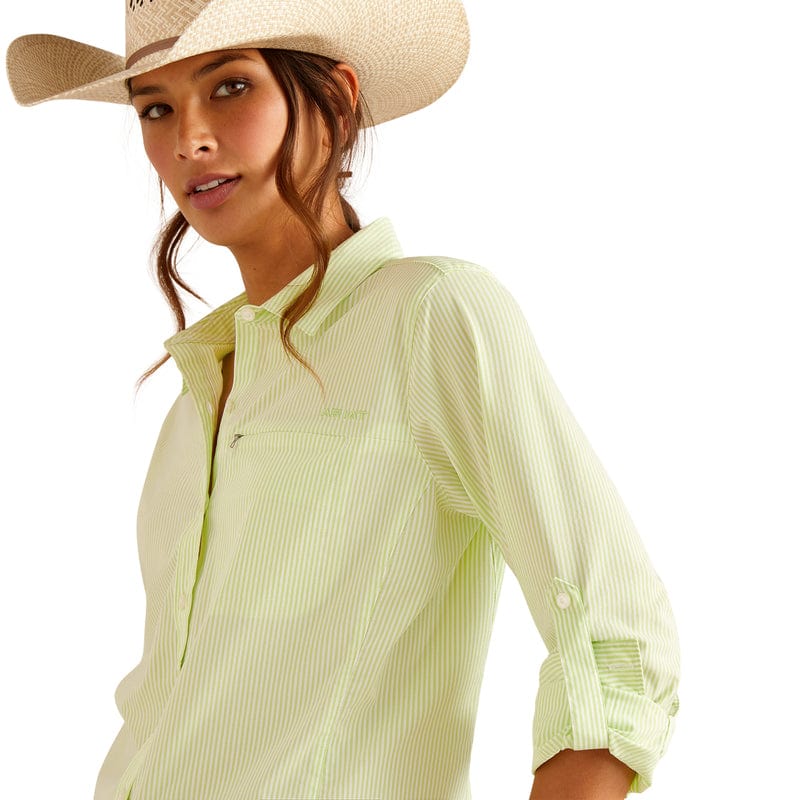 Ariat Women's VentTEK Lime Stripe Long Sleeve Button Down Stretch Shirt 10048860 - Image 3