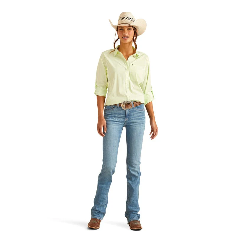 Ariat Women's VentTEK Lime Stripe Long Sleeve Button Down Stretch Shirt 10048860 - Image 7