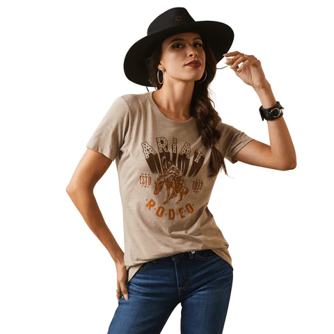 Ariat Women's Vintage Rodeo Oatmeal Heather T-Shirt 10044615