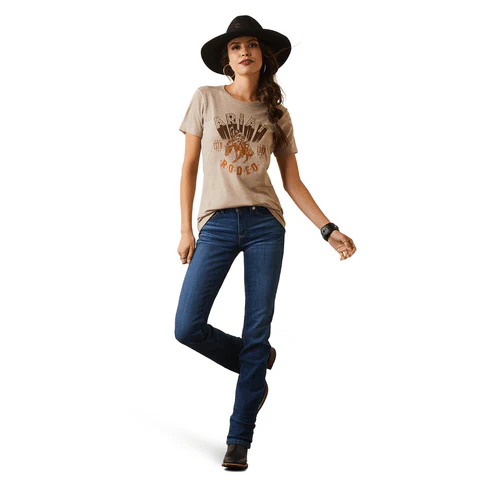 Ariat Women's Vintage Rodeo Oatmeal Heather T-Shirt 10044615 - Image 4