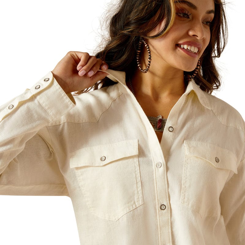 Ariat Women's Wilkes Cloud Dancer Long Sleeve Blouse Shirt 10051288 - Image 2