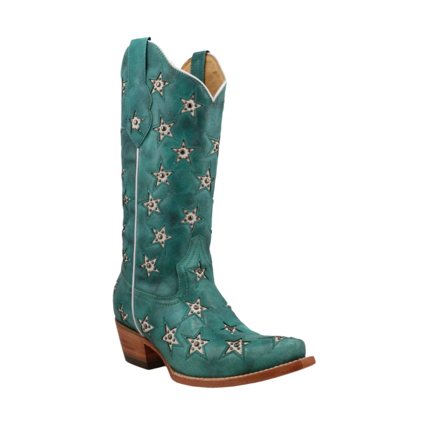 Black Star Women's Turquoise & Champagne Marfa Western Boot WBSN041