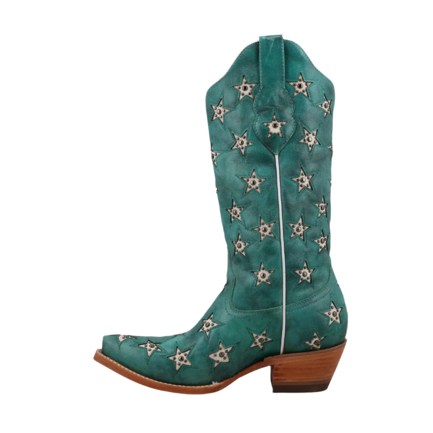 Black Star Women's Turquoise & Champagne Marfa Western Boot WBSN041 - Image 2