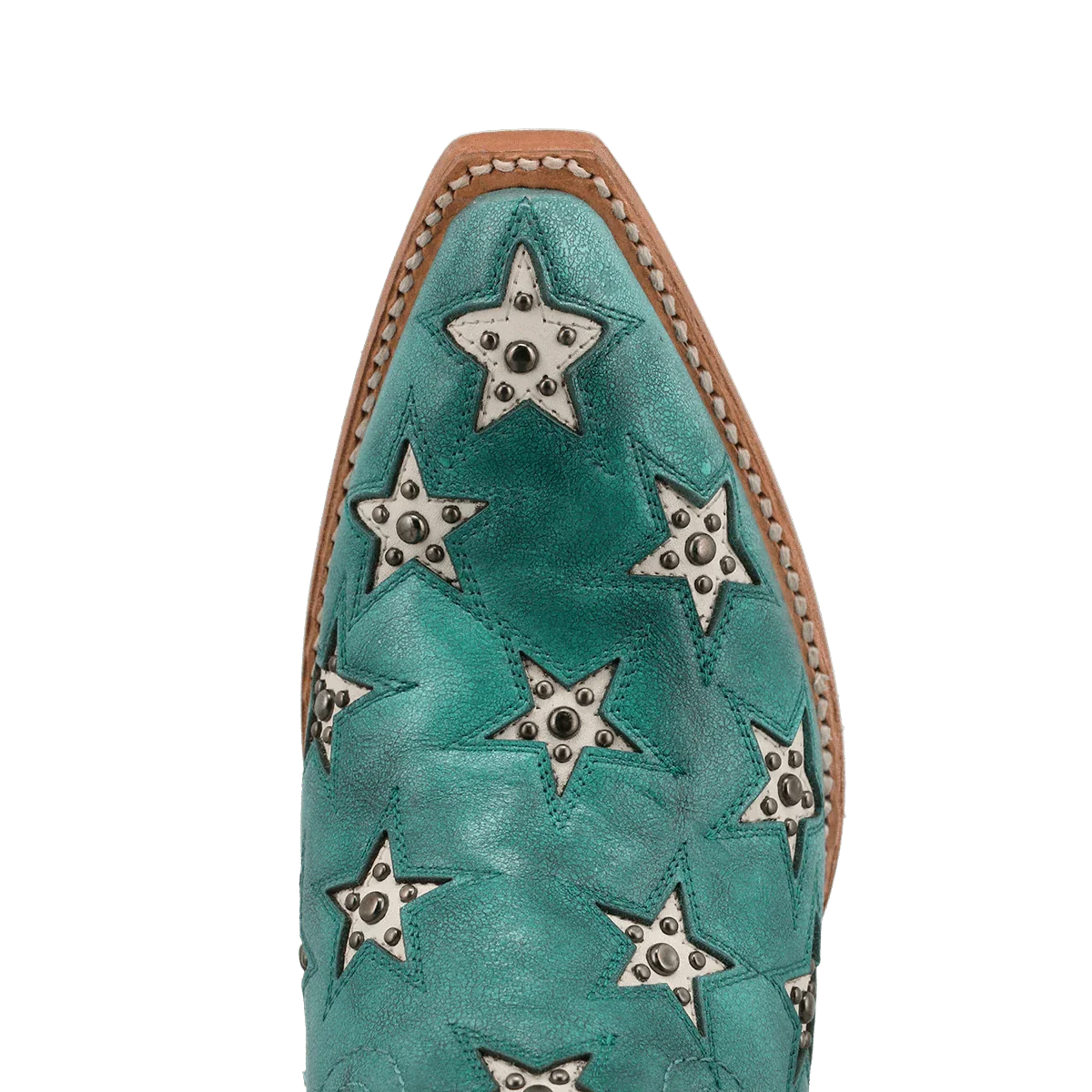 Black Star Women's Turquoise & Champagne Marfa Western Boot WBSN041 - Image 6