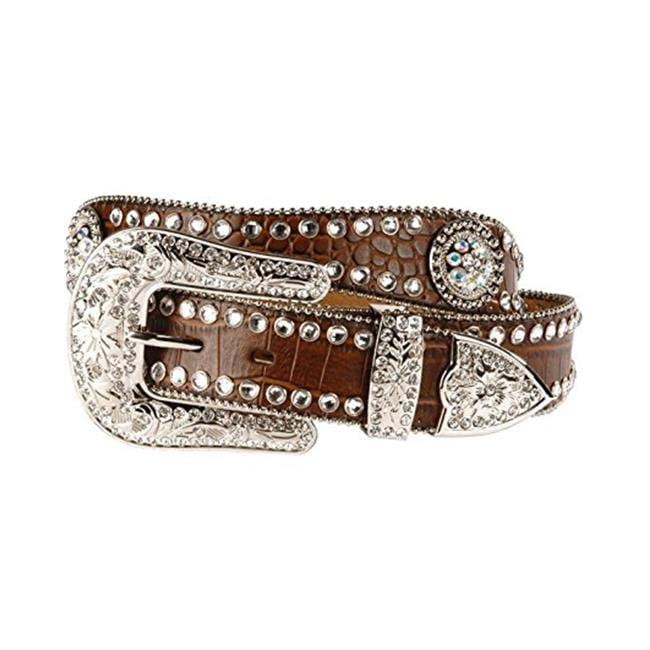 Blazin Roxx Women's Brown Croc Print Rhinestone Western Belt N3512002