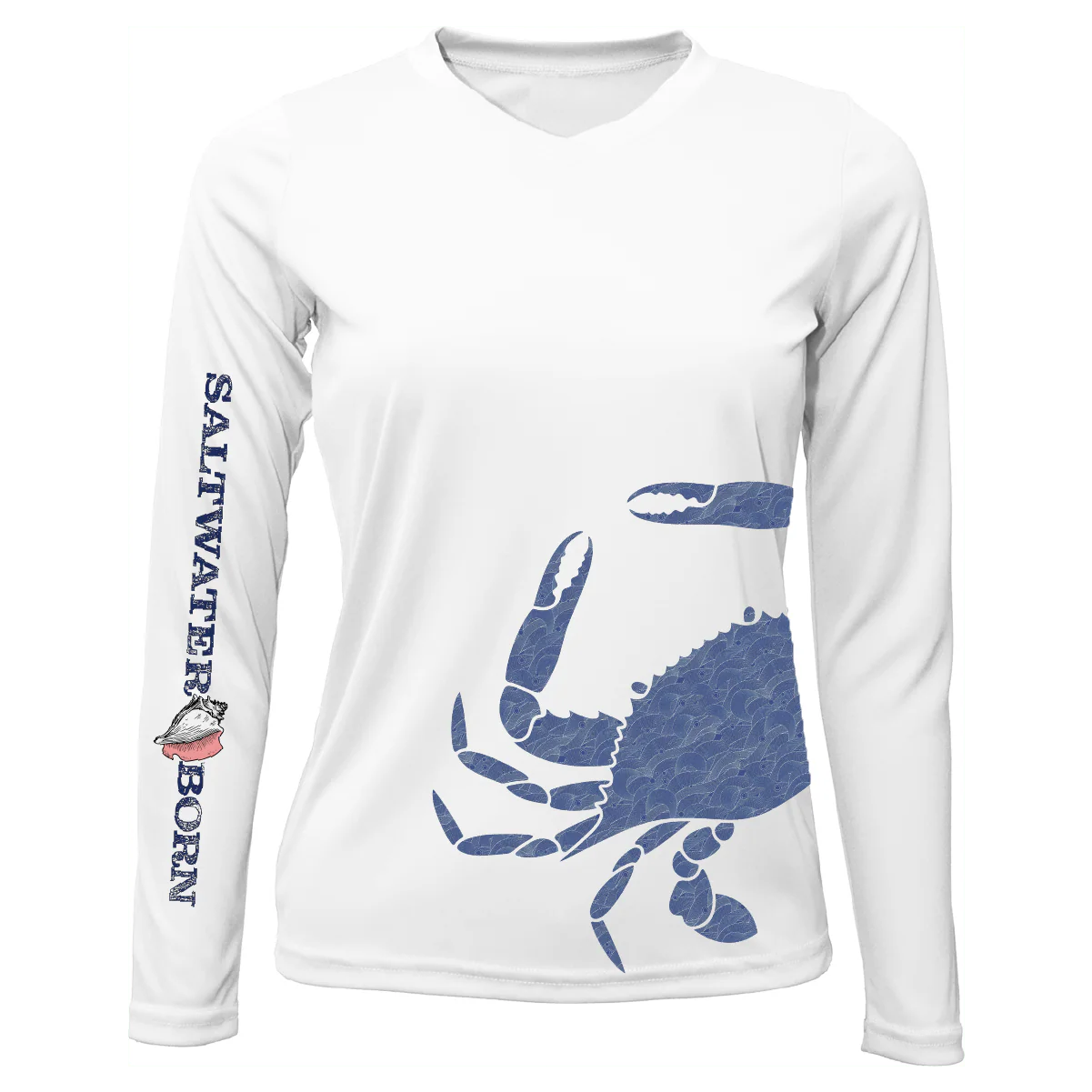 Blue Crab Wrap Women's Long Sleeve UPF 50+ Dry-Fit Shirt - Image 25