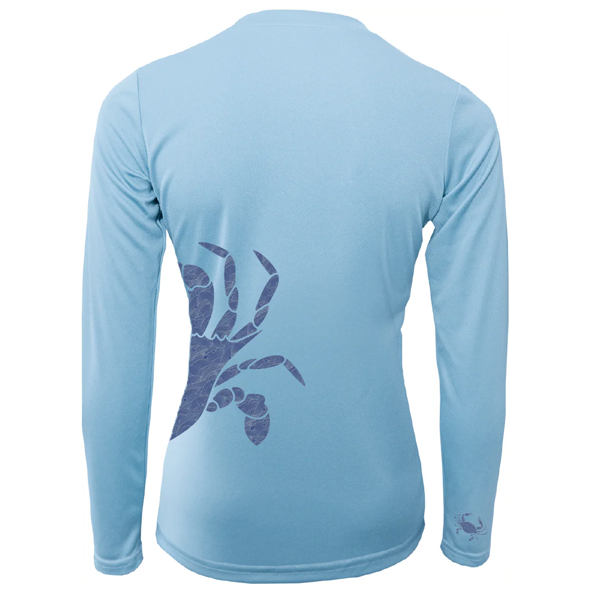 Blue Crab Wrap Women's Long Sleeve UPF 50+ Dry-Fit Shirt - Image 6
