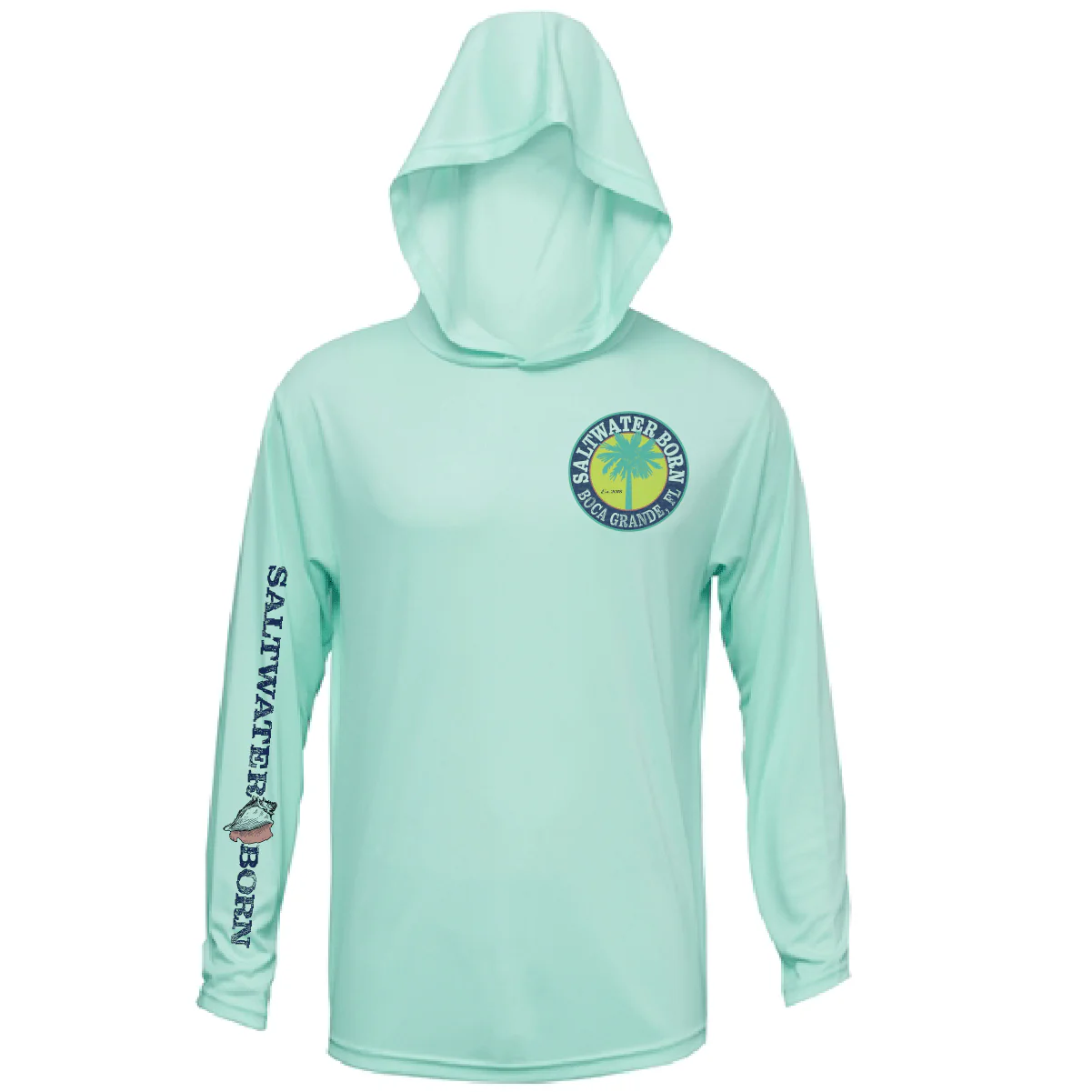 Boca Grande, FL Action Tarpon Long Sleeve UPF 50+ Dry-Fit Hoodie - Image 8