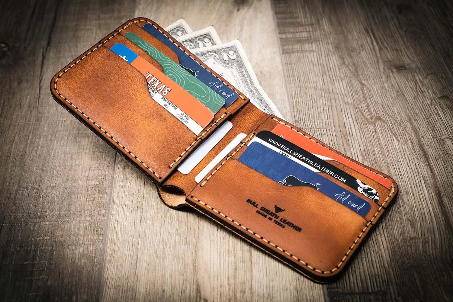 Bull Sheath Leather Men's Big Bend Bifold Wallet - Image 16