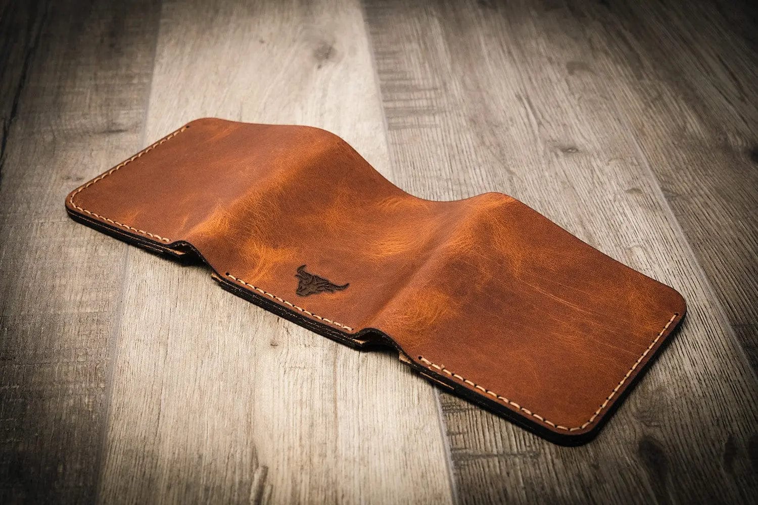 Bull Sheath Leather Men's The Trinity Trifold Wallet - Image 17