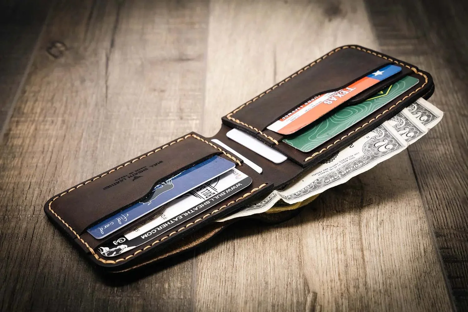 Bull Sheath Leather Men's Western Bifold Wallet - Image 15