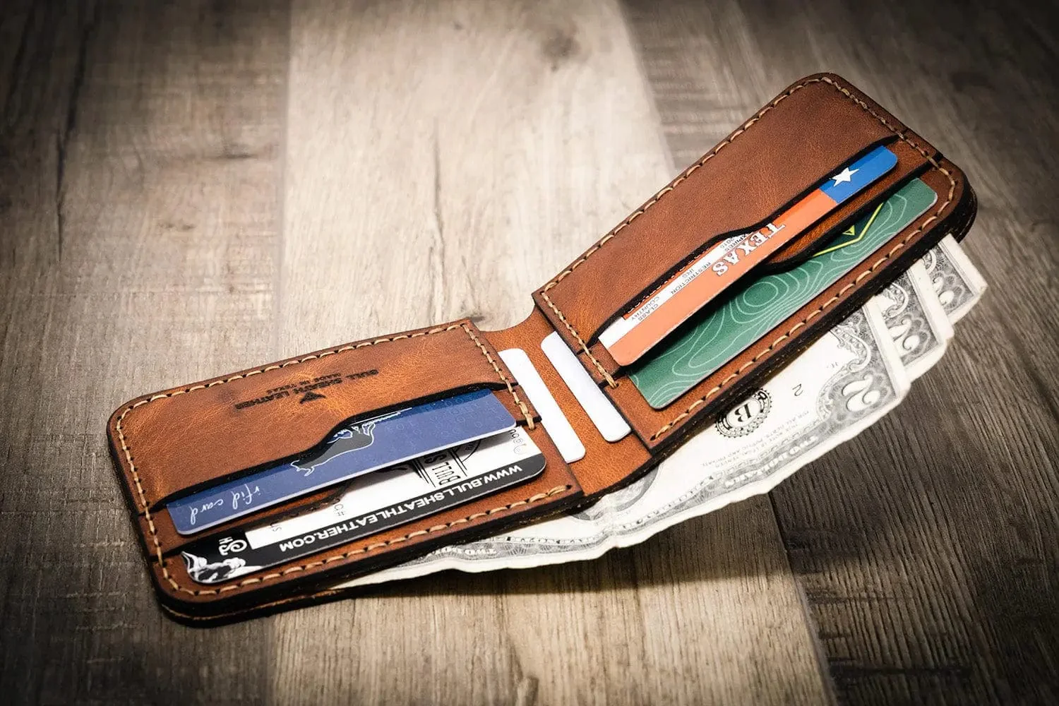 Bull Sheath Leather Men's Western Bifold Wallet - Image 21