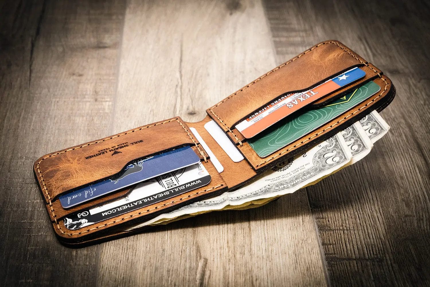Bull Sheath Leather Men's Western Bifold Wallet - Image 7