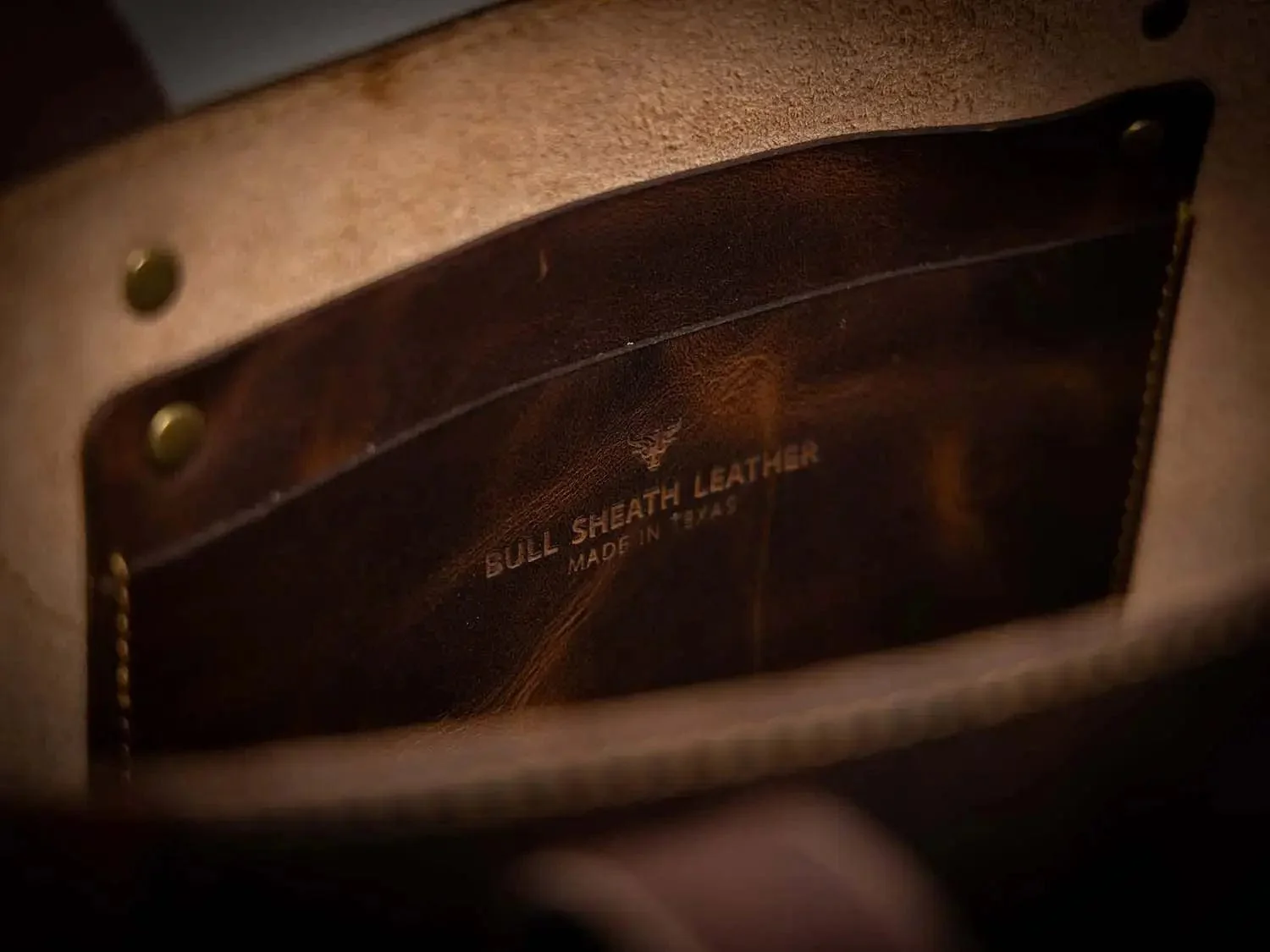 Bull Sheath Leather The Naomi Leather Tote Bag Saddle Tan - Image 6