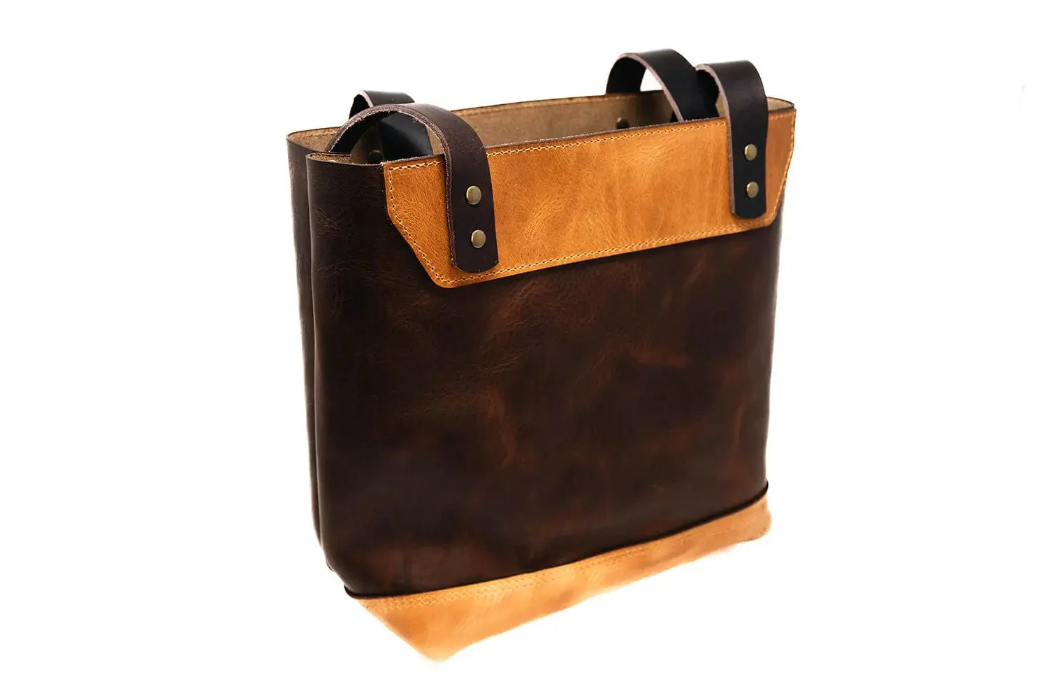 Bull Sheath Leather The Naomi Leather Tote Bag Walnut