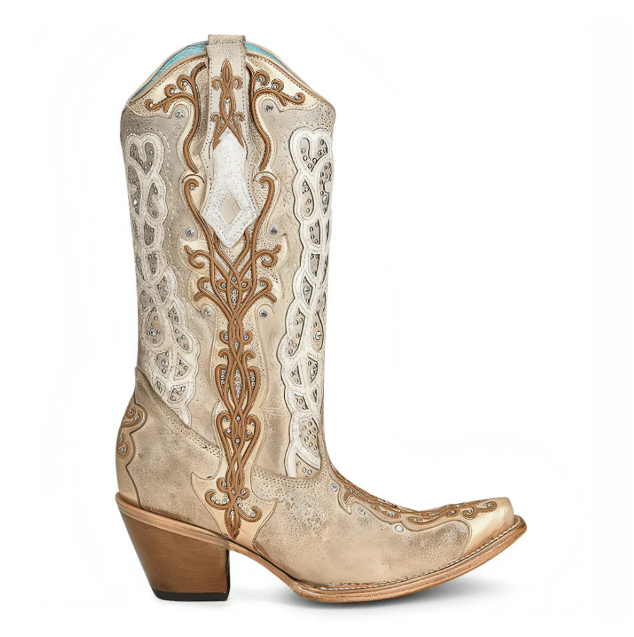 Corral Women's Gold Bone Overlay Western Boots C3895 - Image 2