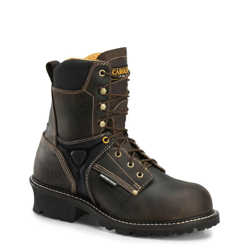 Carolina Men's Timber Brown Waterproof Composite Toe Logger Boots CA6921