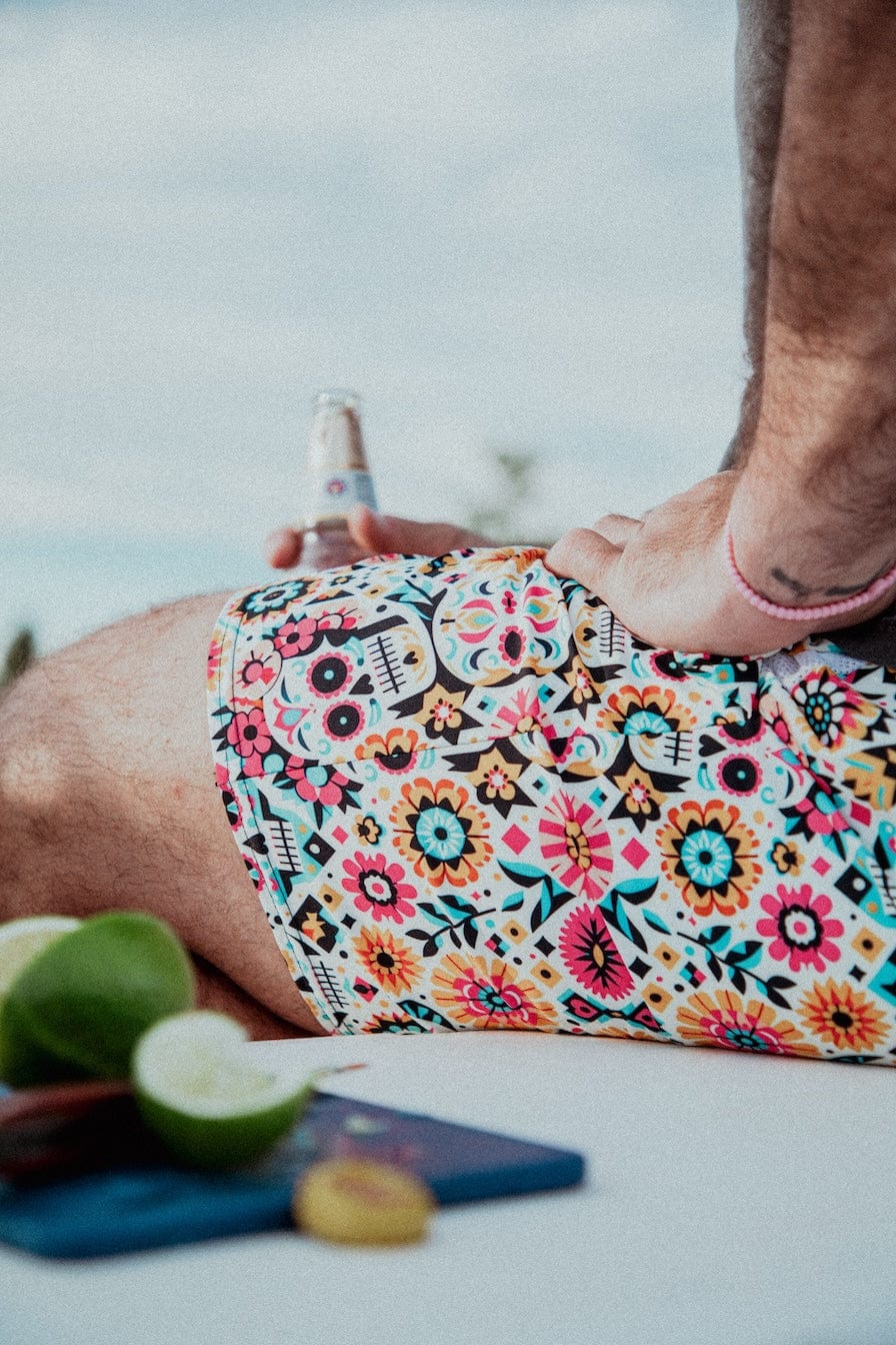 Calavera Dreams: Dia de los Muertos Swim Trunks - Image 2