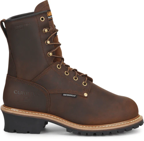 Carolina Men's 8" Waterproof Insulated Steel Toe Brow Logger Work Boots CA7821 - Image 2