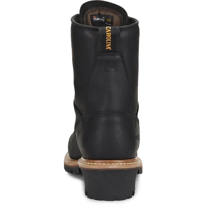 Carolina Men's Elm Black Insulated Waterproof Steel Toe Logger Boots CA5823 - Image 7