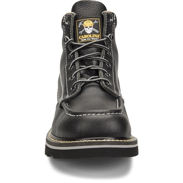 Carolina Men's Flatiron Black Moc Toe Wedge Work Boots CA7007 - Image 5