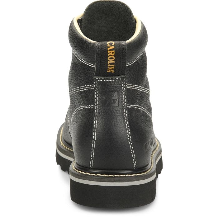 Carolina Men's Flatiron Black Moc Toe Wedge Work Boots CA7007 - Image 6