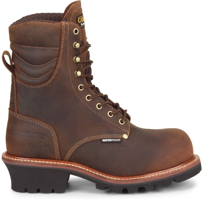 Carolina Men's Hemlock Brown Waterproof Composite Toe Logger Boots CA9854 - Image 3